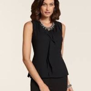 Chicos Black Ruffle Top - Size 0 (S/M)